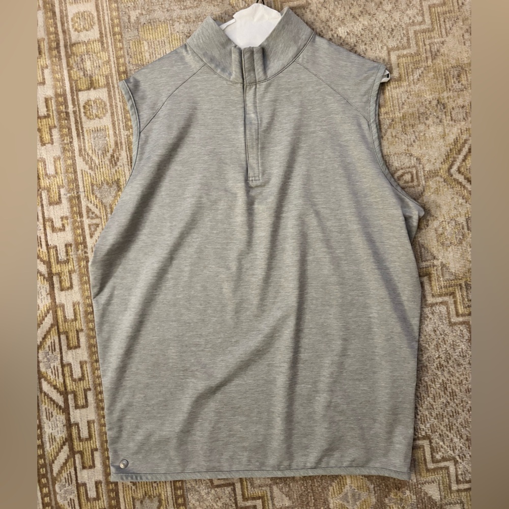 Peter Millar Gray Quarter-Zip Vest